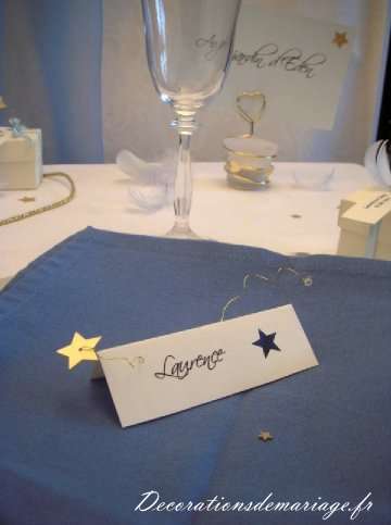 marque place étoile fil doré mariage