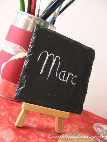  décoration mariage loisirs créatifs bricolage faire soi même thème écolemarque place porte nom ardoise crai chevaletr