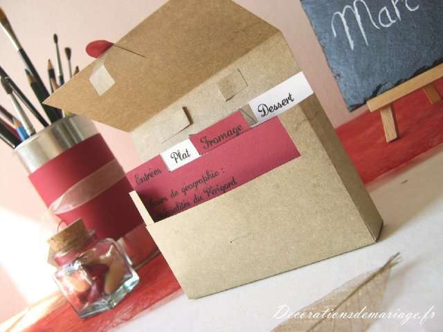  décoration mariage loisirs créatifs bricolage faire soi même thème école menu cartable