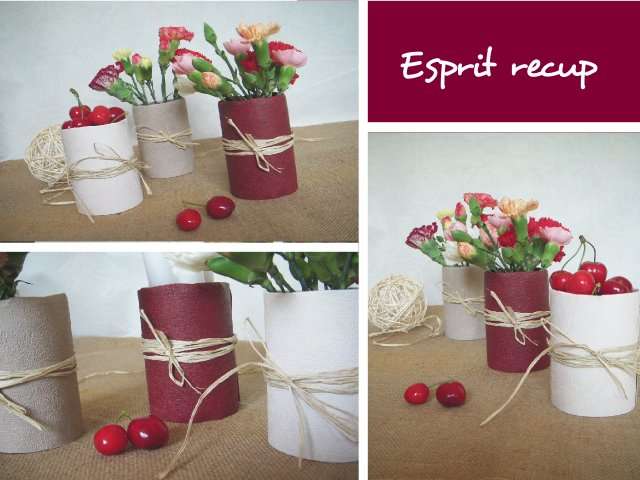 esprit recup recyclage canette aluminium vase