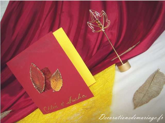 realisation faire-part invitation mariage automne bricolage faire soi même