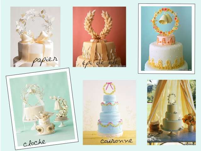 figurine mariage fleur pièce montée gateau