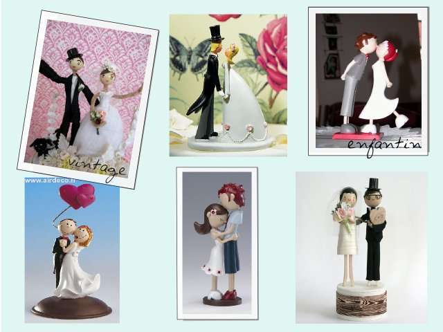 figurine mariage enfantin pièce montée gateau