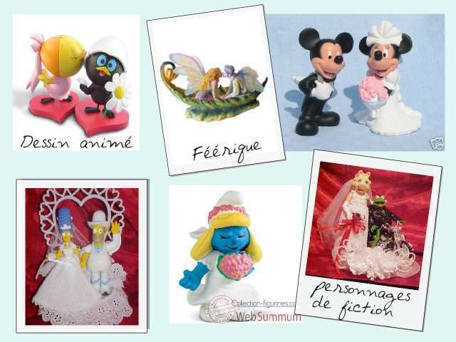 figurine mariage enfantin pièce montée gateau