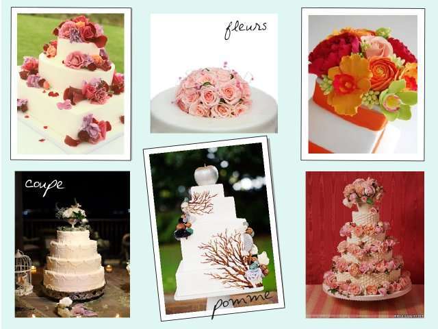 figurine mariage fleur pièce montée gateau pomme