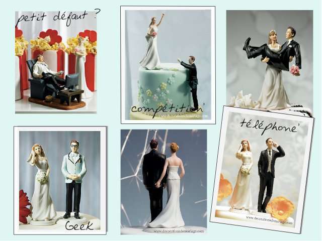 figurine mariage humoristique comique pièce montée gateau