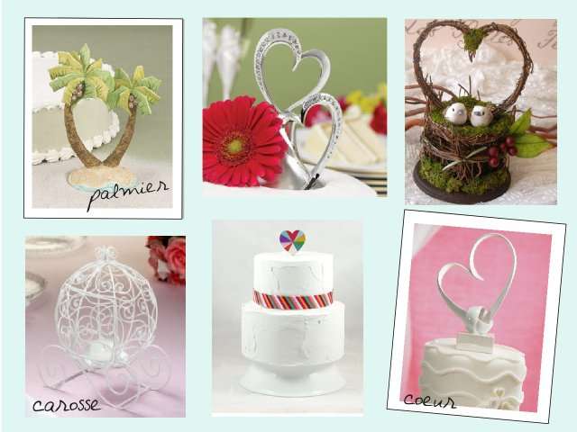 figurine mariage coeur pièce montée gateau