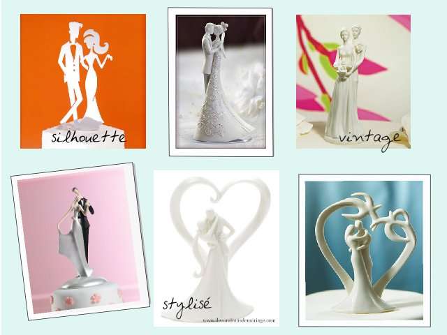 figurine mariage moderne stylisé pièce montée gateau