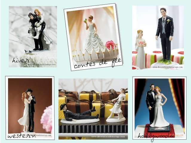 figurine mariage thème pièce montée gateau