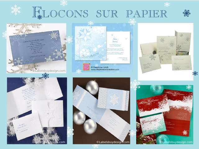 décoration mariage idées thème hiver montagne faire-part flocon de neige