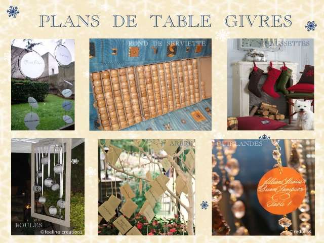 décoration mariage idées thème hiver montagne plan de table ronds de serviette en bois gravés au prénom suspension disque carton blanc chaussettes arbre de cristal boule en plastique transaprent suspendue 