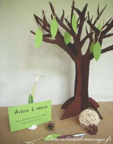 création arbre en carton livre d'or mariage thème nature champêtre