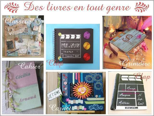  livre d'or mariage scrapbooking clap cinéma  cahier ecole grimoire magie medieval 