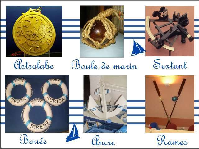  Décoration mariage idées thème mer décoration de salle astrolable boule de marin sectant bouée ancre rame