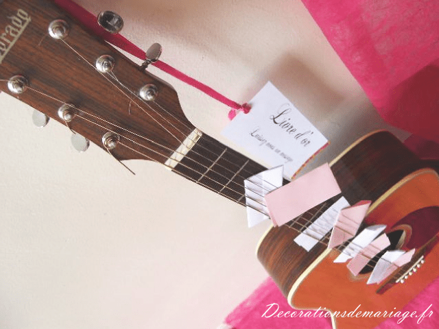  décoration mariage idées thème musique livre d'or guitare loisirs créatifs faire soi même bricolage