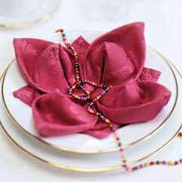  décoration mariage  papillon pliage de serviette rose