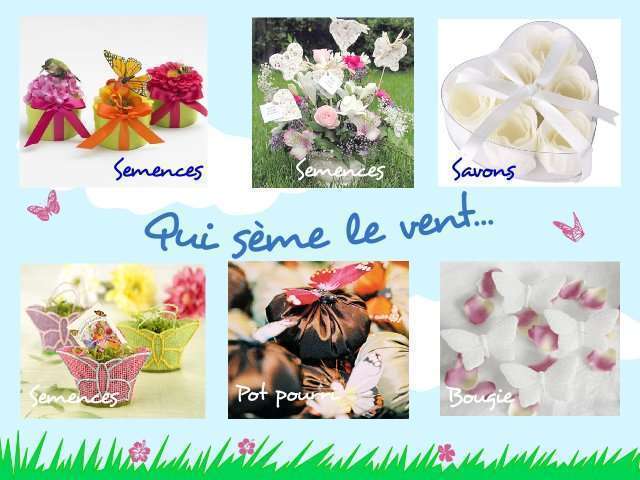  décoration mariage thème papillon champêtre cadeaux aux invités savon semcens  pot pourri  confettis de bain 
