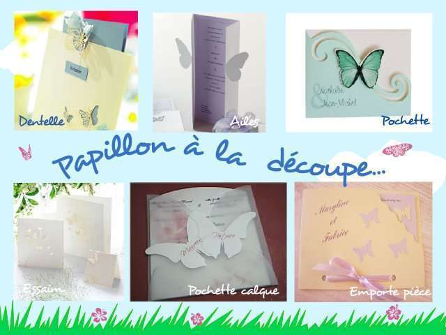  décoration mariage idées thème papillon faire-part champêtre dentelle de papier 