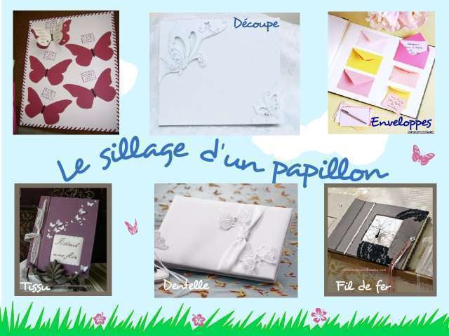  décoration mariage  papillon nature champêtre livre d'or enveloppe  dentelle tissu fil métallique fer