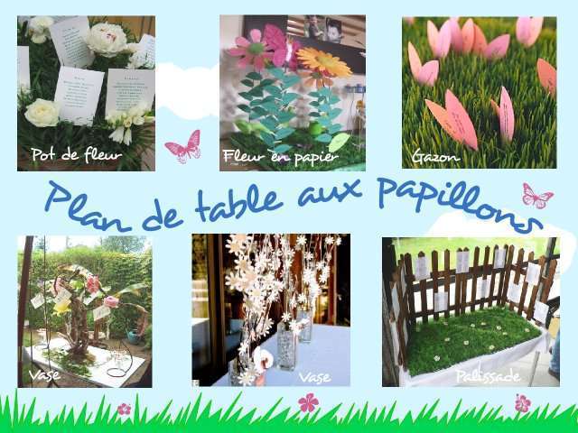  décoration mariage papillon nature champêtre plan de table pot de fleur  bouquet 