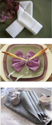   pliage de serviette noeud des amoureux mille feuilles noeud papillon