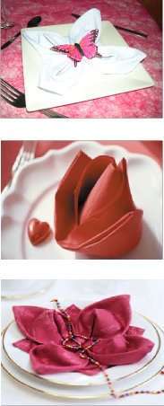 pliage de serviette nénuphar bouton de rose fleur la rose