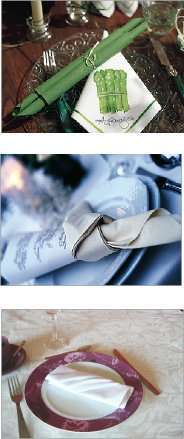   pliage de serviette asperge noeud diagonales