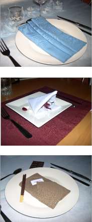     pliage de serviette les vagues rouleau portefeuille