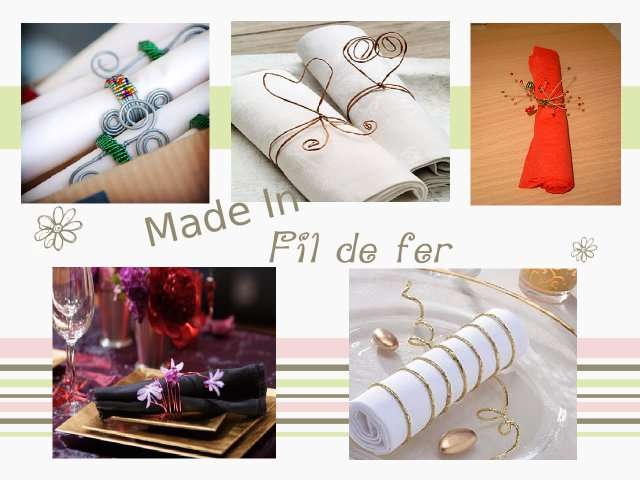rond de serviette bricolage loisirs créatifs fil de fer coeur