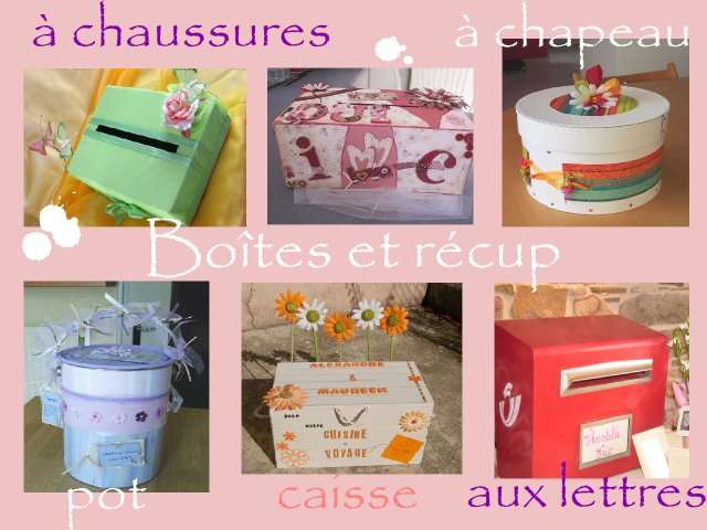  urne de mariage loisirs créatifs scrapbooking boîte chapeau chausures caisse pot de peinture