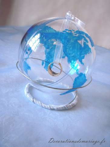 porte alliances globe, mariage voyage, 