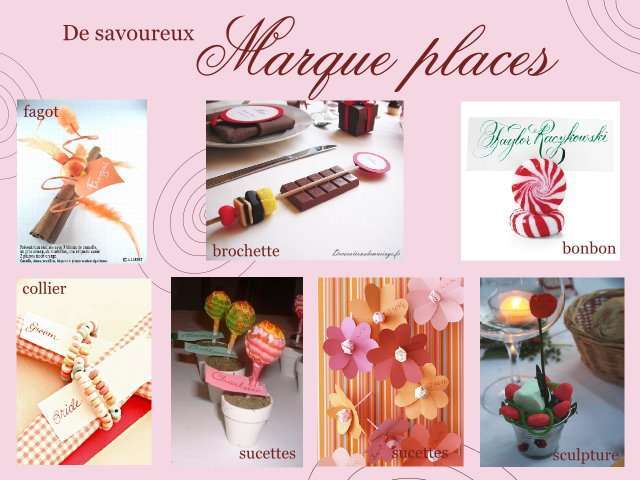 Badges magnets plan de table Mariage / Thème bonbons gourmandise