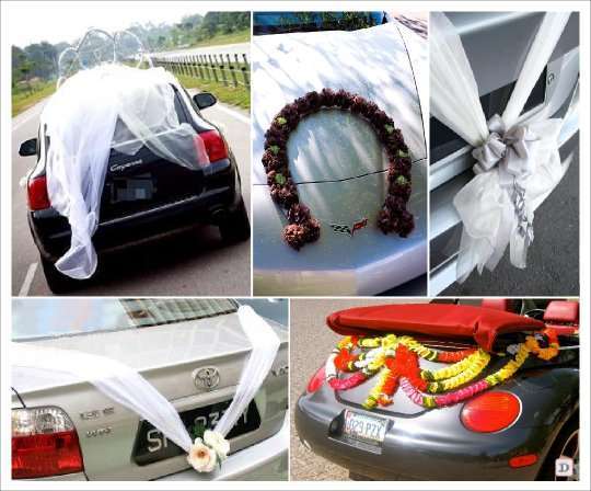 Le ruban pour la décoration du cortège de voitures de mariage