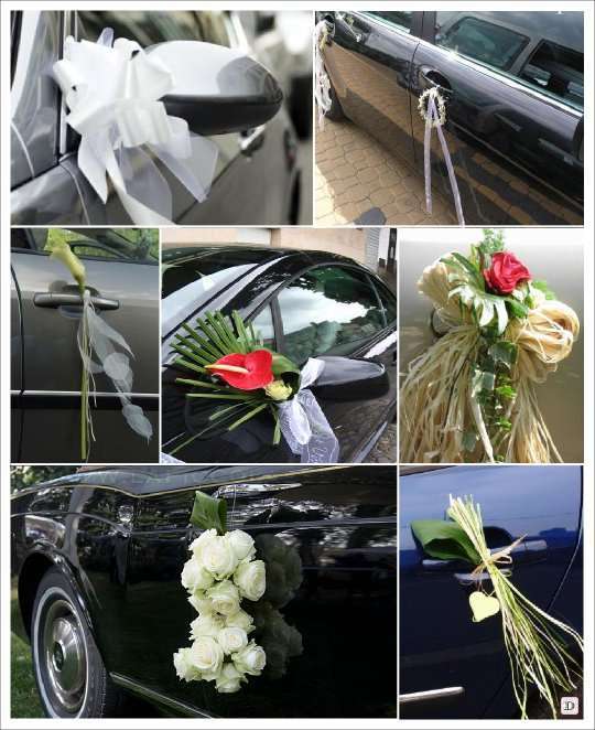 Ensemble d'arcs de ruban de plaque de fleur de voiture de mariage