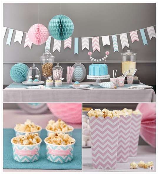 decoration mariage chevron_candy_bar pot glace gobelet carton popcorn